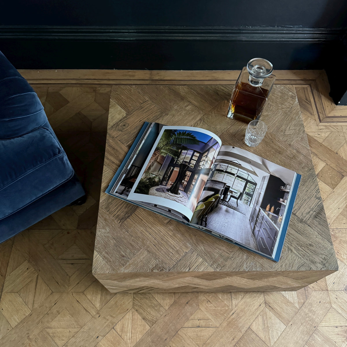 Natural Oak Parquet Coffee Table – Sandrock House