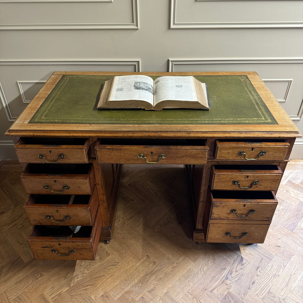 victorian writing desk, small victorian writing desk, antique writing desk, vintage desk, wooden writing desk, wooden desk leather top, pedestal desk, home office desk, bedroom desk, traditional desk