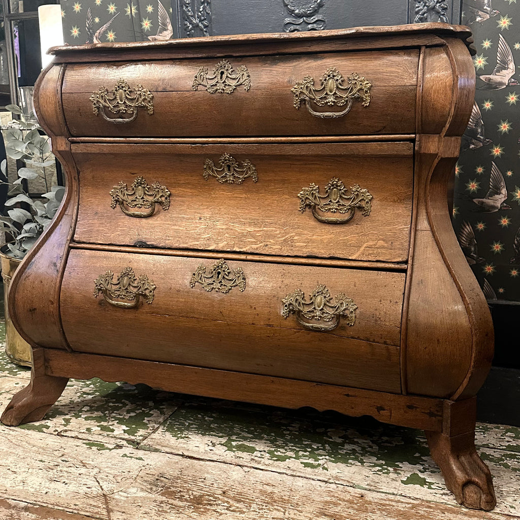 dutch bombe chest, oak bombe chest